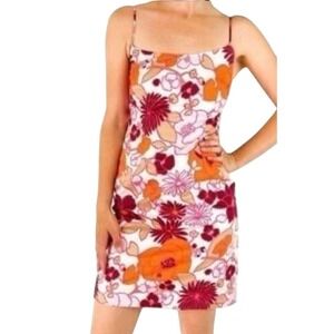 Ann Taylor Dress Cotton  $129 Retro Y2K Floral Tropical Hawaiian  Size 12